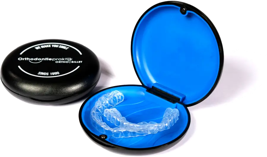 Nachtbeugel retainer in Ortho Billet bewaardoosje - orthodontist Vlaardingen Maassluis 's-Gravenzande